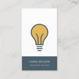 OCHRE NAVY GRÅTT ELECTIC BULB ELECTRICIAN ELECTRIC VISITKORT