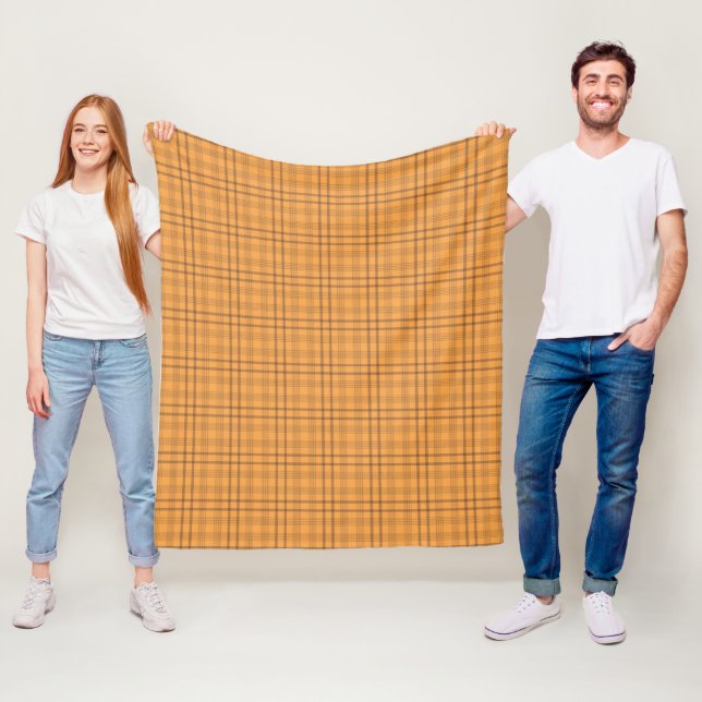 Ochre Tartan Mönster Fleece Blanket (På plats)