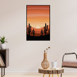 Ochre Terracotta Gradient Art Poster