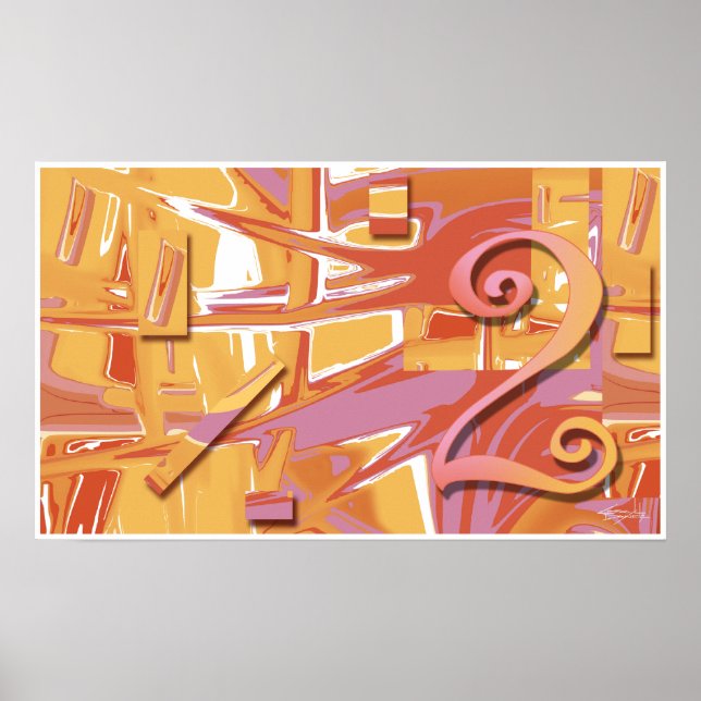 Ochre Two Abstrakt Art Poster | orange (Framsidan)