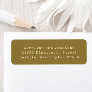 Ochre Typewriter Typography-Returadress Returadress Etikett