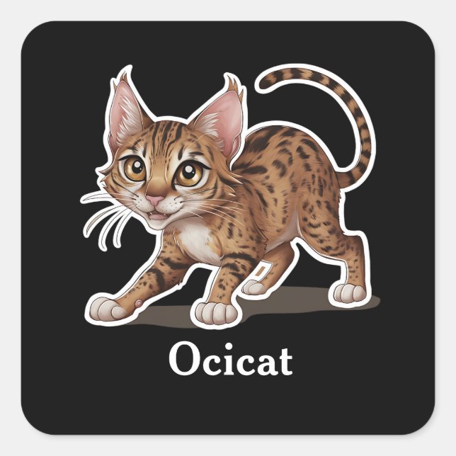 Ocicat Fyrkantigt Klistermärke (Framsida)