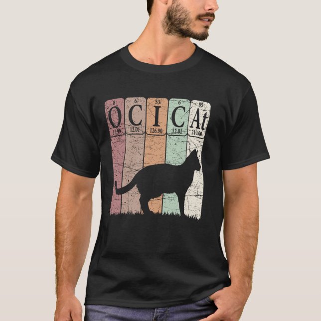 Ocicat Katt Periodiska Systemet Element T Shirt (Framsida)