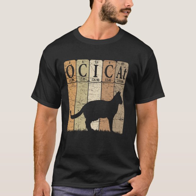 Ocicat Katt Periodiska Systemet Element T Shirt (Framsida)