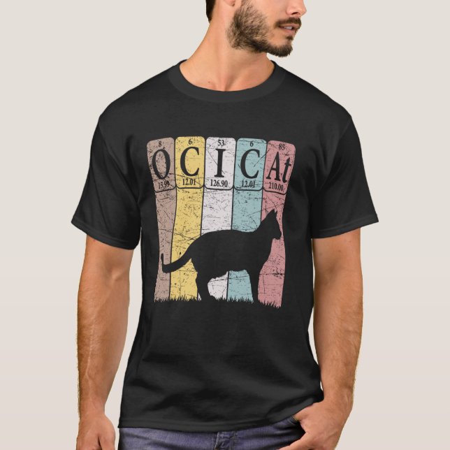 Ocicat Katt Periodiska Systemets Element T Shirt (Framsida)