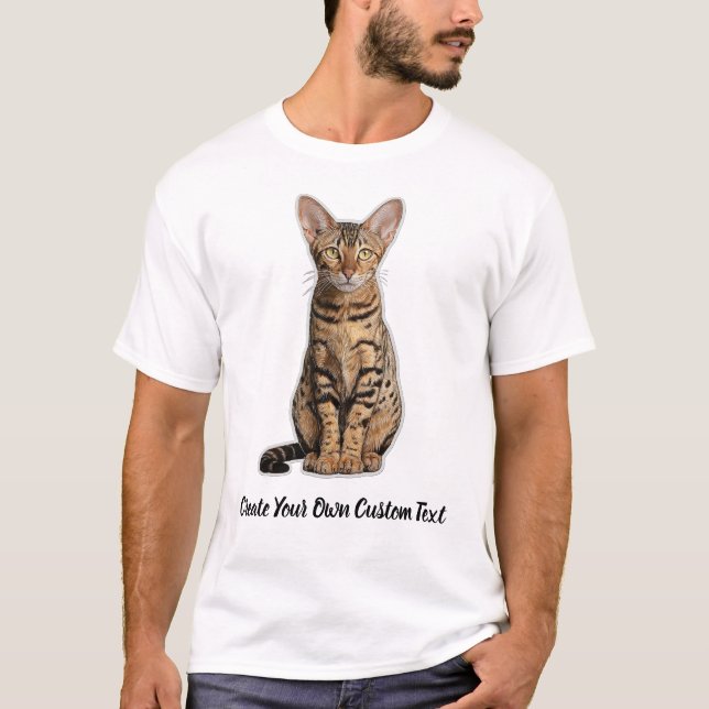 Ocicat Katt Skapa Din Egen Anpassad Text  T Shirt (Framsida)