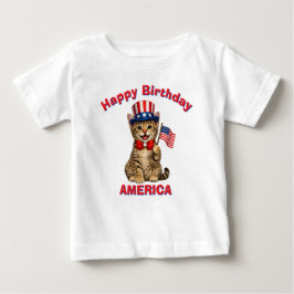 Ocicat-kitten (1q) Patriotisk barn T-shirt