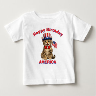Ocicat-kitten (1q) Patriotisk barn T-shirt