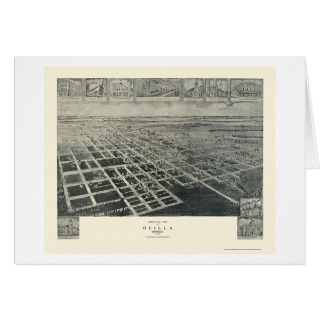 Ocilla panorama- karta för GA - 1908 Hälsningskort (Framsidan Horizontal)