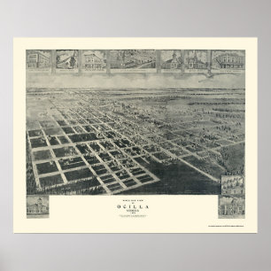 Ocilla panorama- karta för GA - 1908 Poster