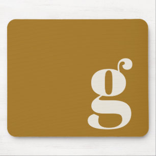 Ocker Guld Minimal Retro Monogram Initial Anpassad Musmatta