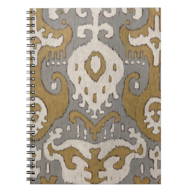 Ocker Ikat II Anteckningsbok Med Spiral (Framsidan)