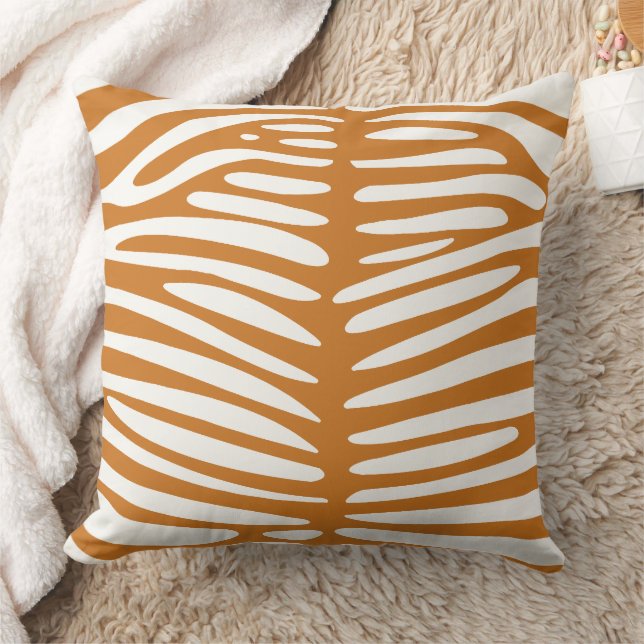 Ocker och Off White Zebradesign Kuddé Kudde (Filt)