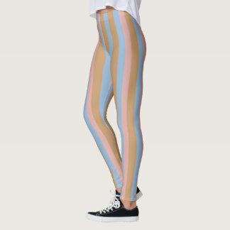 Ocker, rosa och blå ränder leggings