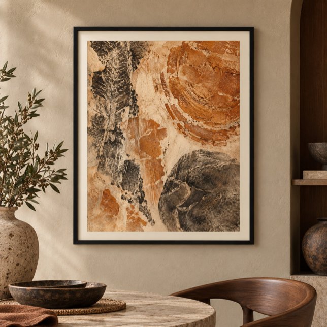 Ockra utgrävning konsttryck poster (Styled display of Ochre Excavation Art Print. Frame, mat and furnishings shown for illustration; select framing options separately.)
