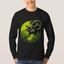Ockult Baphomet Grön Orb Långärmad
