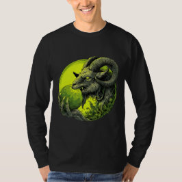 Ockult Baphomet Grön Orb Långärmad T Shirt