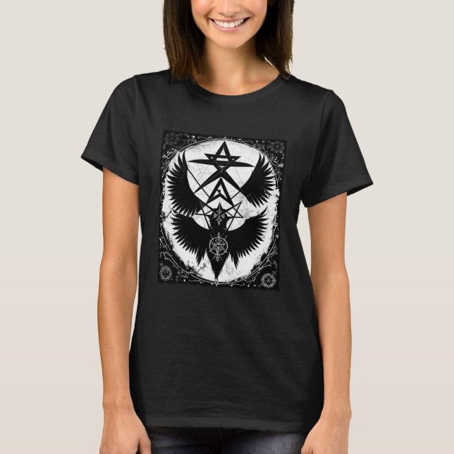 Ockult Emo Korp Ockult Goth Estetik Grunge Mörk T Shirt (Framsida)