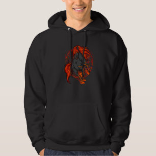 Ockult Häxkonst Emo Goth Häst Halloween Gotisk Hoodie