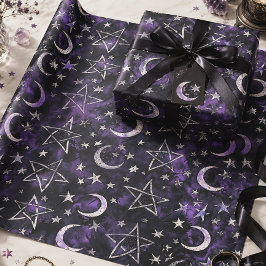 Ockult måne & pentagram gotisk presentpapper