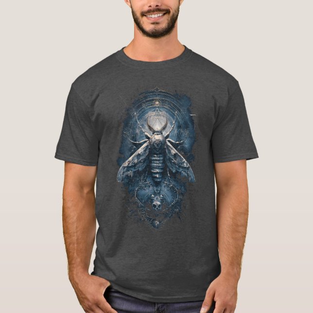 Ockult Moth Helig Geometri Mörk Gothic T-Shirt (Framsida)