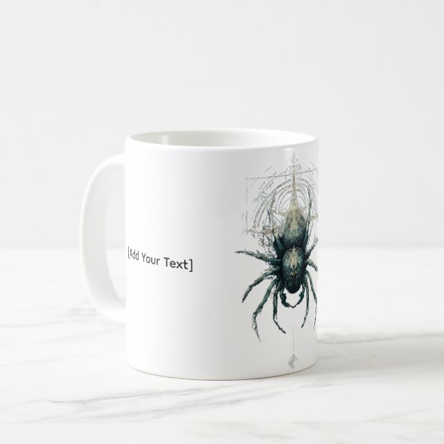Ockult Spindel Mystisk Geometri Mörk Kaffemugg (Framsida vänster)