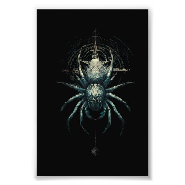 Ockult Spindel Mystisk Geometri Mörk Konst Fototryck (Framsidan)