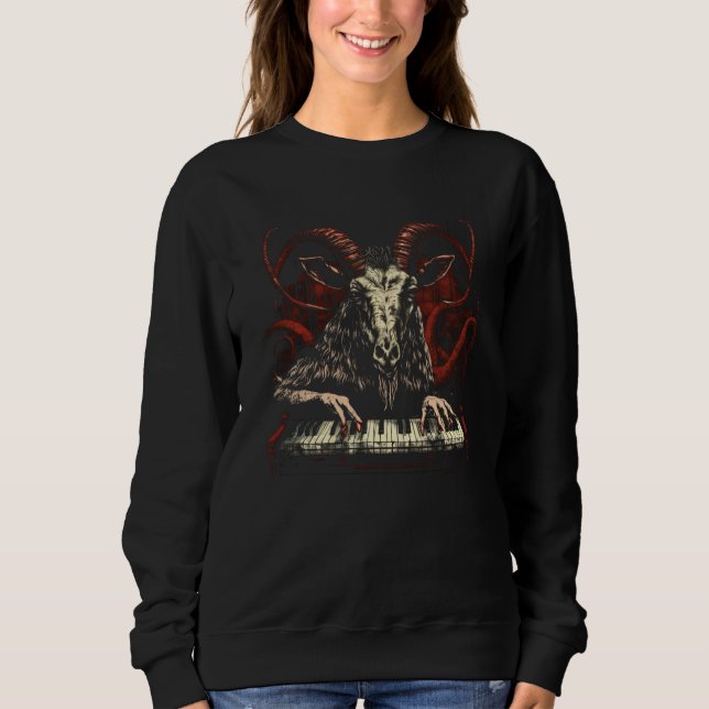 Ockult Synthesizer Baphomet Synth Satan Tangentbor T Shirt (Framsida)