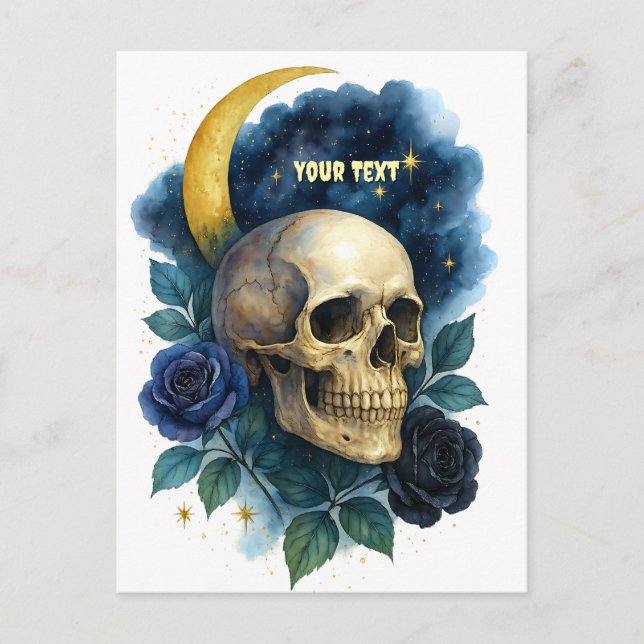 Ockulta estetik gothiska blomster Halloween kuslig Vykort (Framsida)
