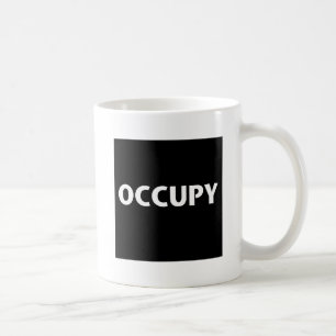 Ockupera (vit på svart) kaffemugg