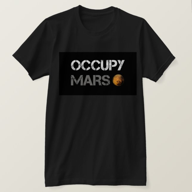 Ockuperad marssvart t-shirt (Design framsida)