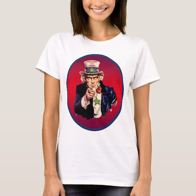 Ockuperad planet: "Fracking is a Crime" T-Shirt (Framsida)