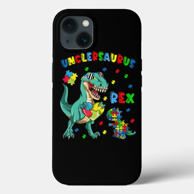 Oclesaurus Autism Awareness farbror Dinosaur Puzzl (Baksida)