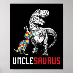 Oclesaurus Autism Awareness farbror Saurus Family Poster