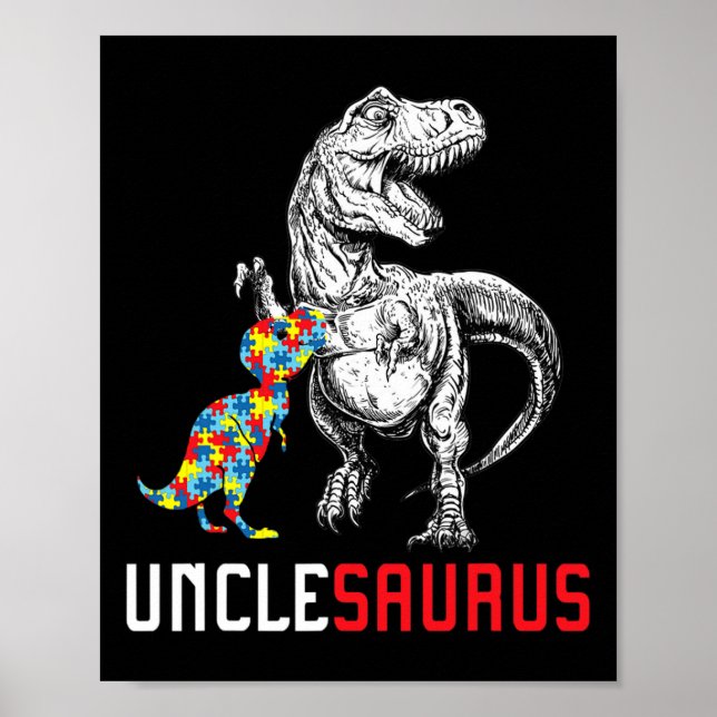 Oclesaurus Autism Awareness farbror Saurus Family  Poster (Framsidan)