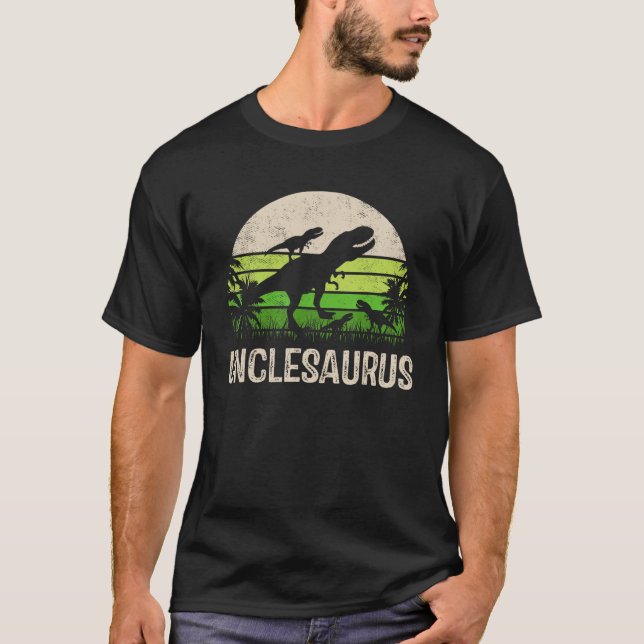 Oclesaurus farbror Dinosaur 2 Two Kids Pappor Da T Shirt (Framsida)