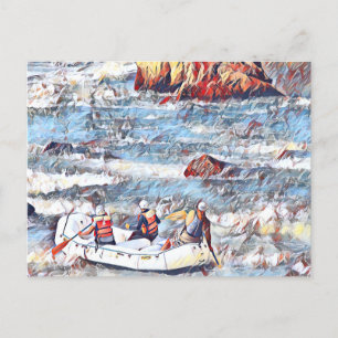 Ocoee River Tennessee Whitewater Raiting Painting Vykort