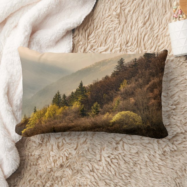 Oconaluftee Valley Överblick | North Carolina Lumbarkudde (Filt)