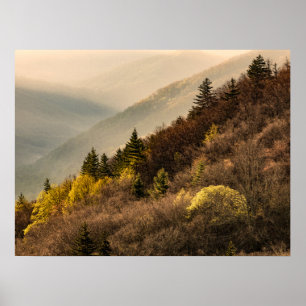 Oconaluftee Valley Överblick   North Carolina Poster