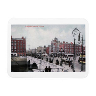 O'Connell Bridge, Dublin, Irland, Vintage Magnet