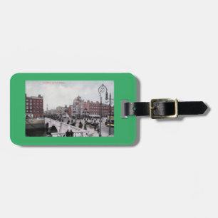 O'Connell Bridge, Dublin, Irland, Vintage Stil Bagagebricka