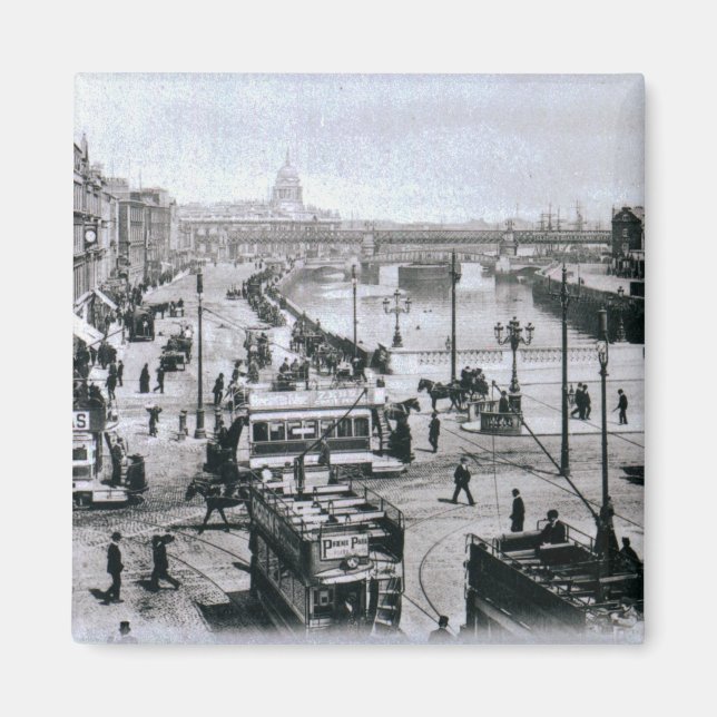 O'Connell Bridge och Floden Liffey, Dublin Magnet (Framsidan)