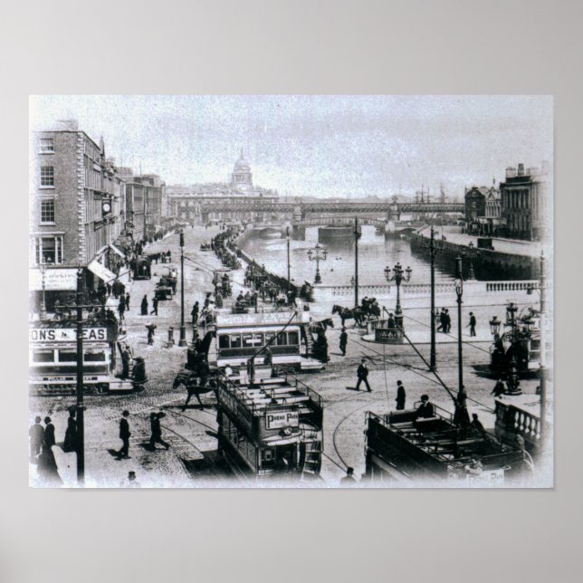 O'Connell Bridge och Floden Liffey, Dublin Poster (Framsidan)