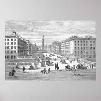 O'Connell Street Vintage Dublin Ireland Poster