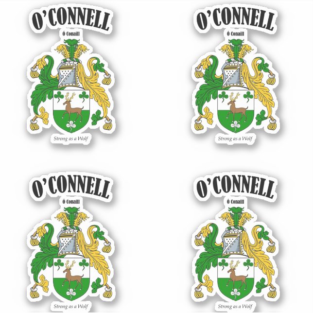 O'Connell Vapensköld Irish Translation & Meaning ( Klistermärken (Framsida)