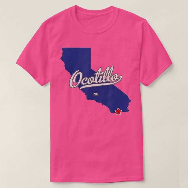 Ocotillo California CA Karta T Shirt (Design framsida)
