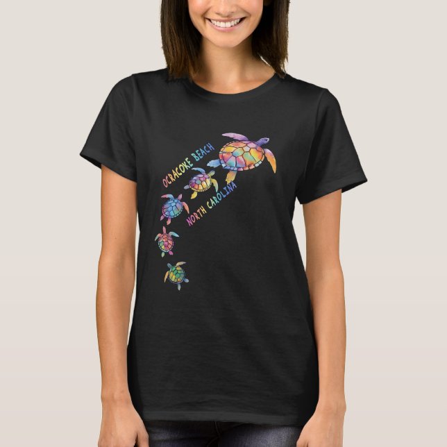Ocracoke Beach North Carolina Sea Turtle Älskare V T Shirt (Framsida)