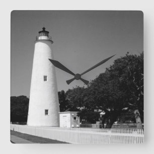 Ocracoke fyr fyrkantig klocka