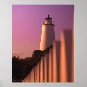 Ocracoke fyr - Ocracoke ö Poster
