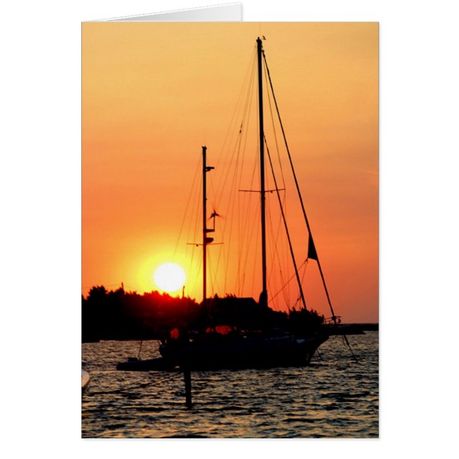 Ocracoke Harbor Sunset Hälsningskort (Framsidan)